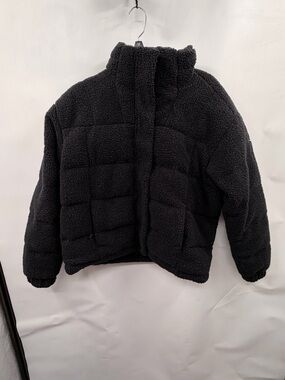 Womens  Black Sherpa Puffer Jacket women’s size medium